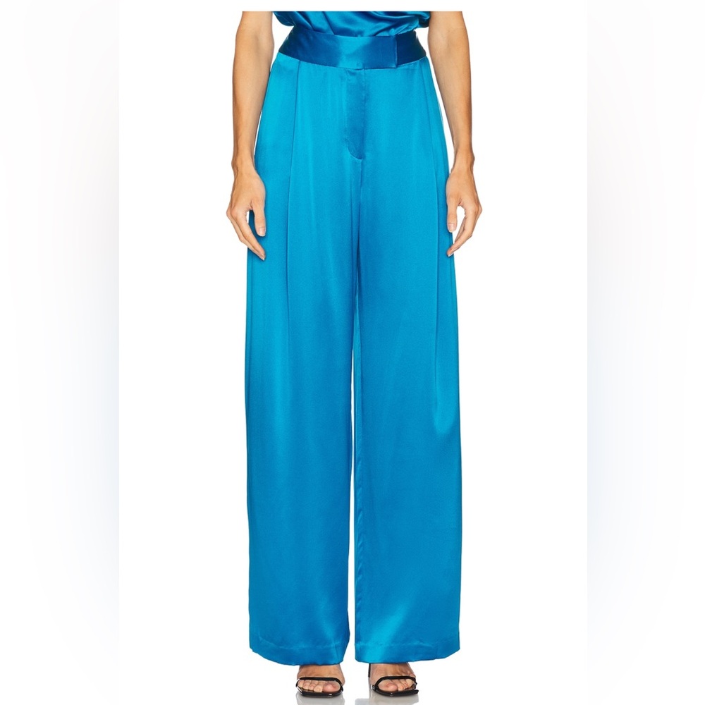 The Sei Royal Blue 100% Silk Draped Top and Trousers💙 - Picture 4 of 13